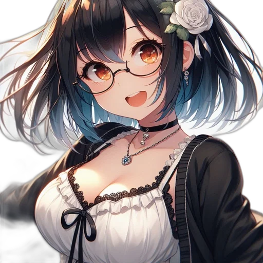 dress, flower, crown, face, anime, fantasy art, cartoon, photorealistic transparent PNG cut-out