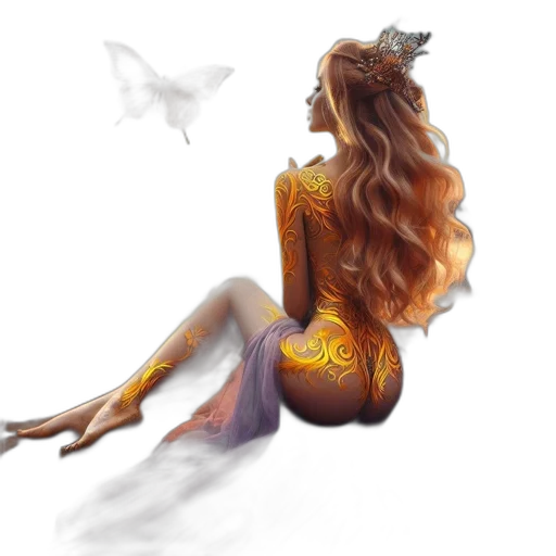 dress, dragon, fantasy art, concept art, watercolor, photorealistic, outer space, underwater transparent PNG cut-out