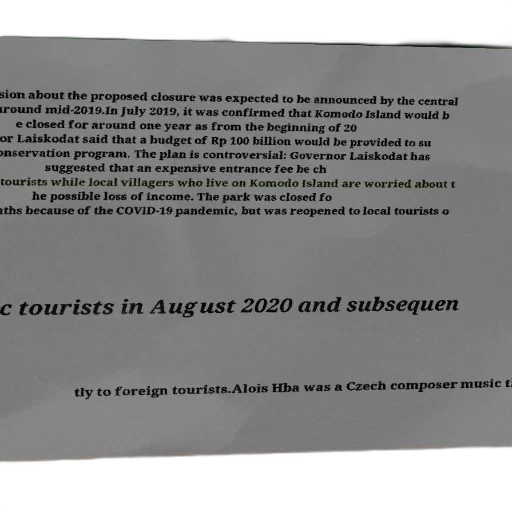 text-based, image, discussing, proposed, closure, komodo, island, around transparent PNG cut-out