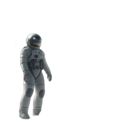 robot, 3d render, concept art, outer space, fog, underwater, astronaut, stands transparent PNG cut-out