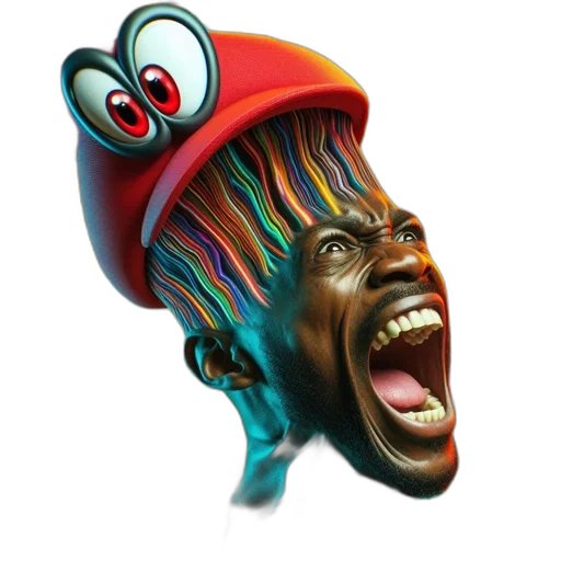 hat, creature, face, mask, concept art, 3d render, photorealistic, man transparent PNG cut-out