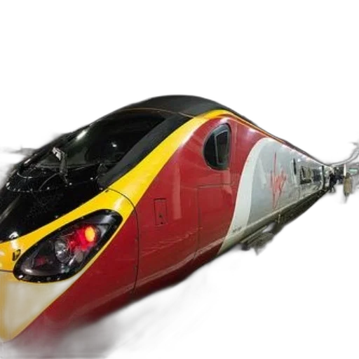 3d render, virgin, train, station, sleek, design, featuring, red transparent PNG cut-out