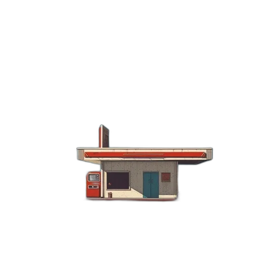 building, furniture, car, robot, 3d render, pixel art, concept art, photorealistic transparent PNG cut-out