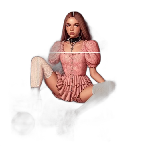 dress, hair, jewelry, furniture, concept art, pixel art, photorealistic, fantasy art transparent PNG cut-out