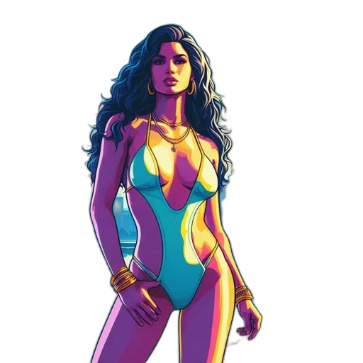 dress, comic book art, concept art, cartoon, fantasy art, neon, colorful, pastel transparent PNG cut-out