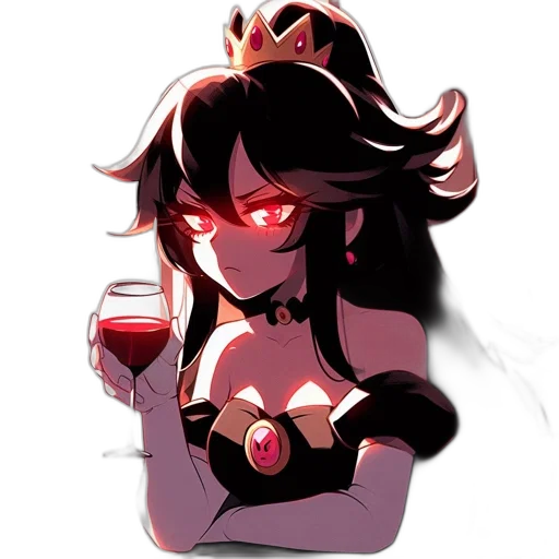 crown, pixel art, concept art, anime, cartoon, red, dark, animated transparent PNG cut-out