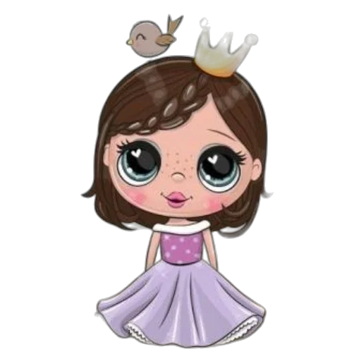 crown, cartoon, fantasy art, concept art, photorealistic, cute, princess, brown transparent PNG cut-out