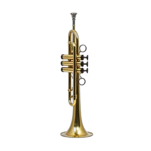 weapon, staff, jewelry, crown, 3d render, shiny, brass, trumpet transparent PNG cut-out