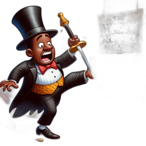 staff, concept art, cartoon, 3d render, magician, performs, illusion, involving transparent PNG cut-out