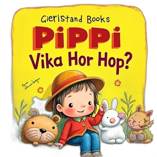 children, book, cover, featuring, character, named, pippi, title transparent PNG cut-out