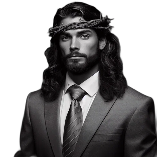 hair, hat, crown, photorealistic, fantasy art, vaporwave, concept art, man transparent PNG cut-out