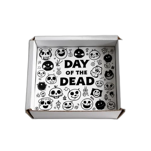 jewelry, white, cardboard, box, grid, various, cartoon, characters transparent PNG cut-out