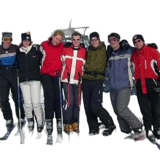 staff, group, skiers, pose, photo, slopes transparent PNG cut-out
