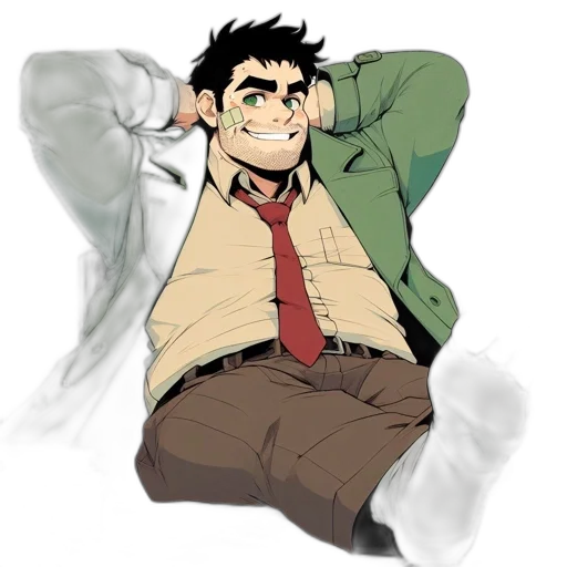 jacket, staff, concept art, cartoon transparent PNG cut-out