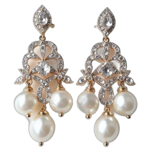 jewelry, pair, pearl, diamond transparent PNG cut-out