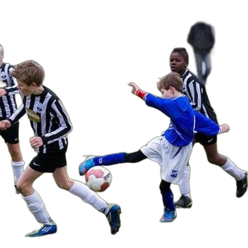 group, young, boys, playing, soccer, one, player, blue transparent PNG cut-out