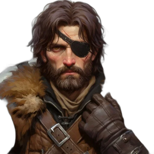 face, jacket, staff, weapon, fantasy art, concept art, photorealistic, comic book art transparent PNG cut-out