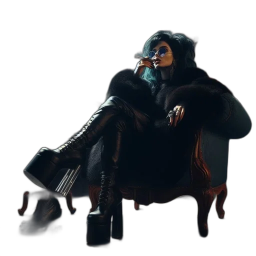 jacket, mask, creature, furniture, concept art, 3d render, fantasy art, cyberpunk transparent PNG cut-out