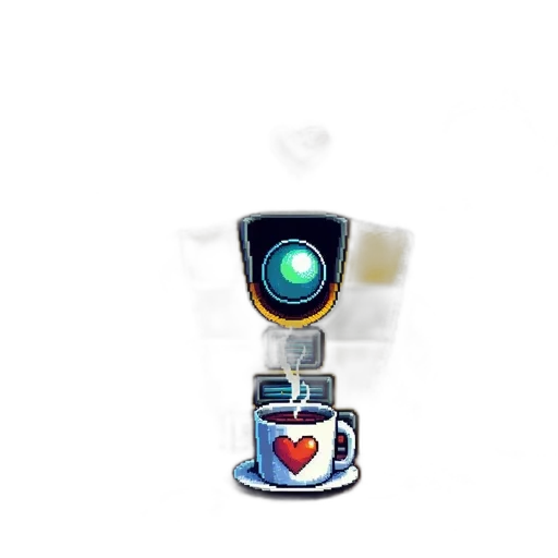robot, staff, weapon, jewelry, concept art, 3d render, pixel art, fantasy art transparent PNG cut-out