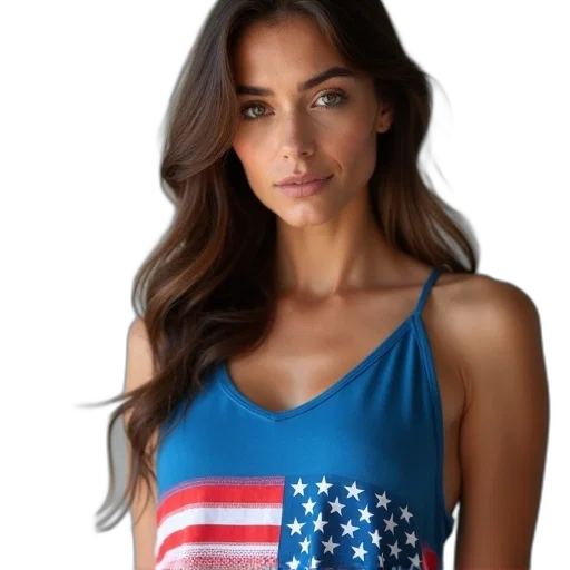 dress, face, photorealistic, woman, wearing, blue, tank, top transparent PNG cut-out