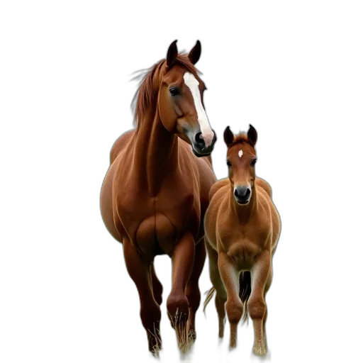 animal, photorealistic, oil painting, 3d render, concept art, earth tones, brown, horse transparent PNG cut-out