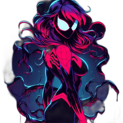 mask, creature, dress, hair, concept art, comic book art, pixel art, fantasy art transparent PNG cut-out