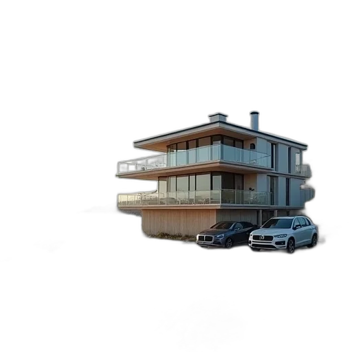 building, car, furniture, 3d render transparent PNG cut-out