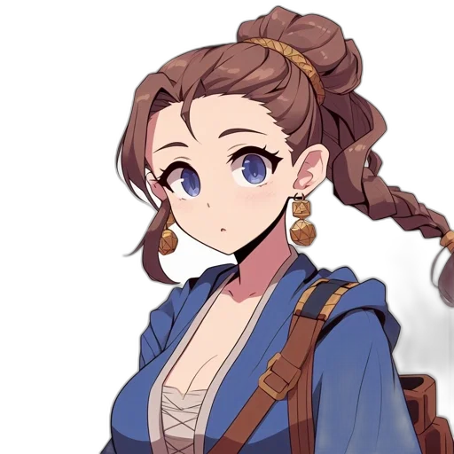 staff, face, jewelry, hair, anime, cartoon, pixel art, concept art transparent PNG cut-out
