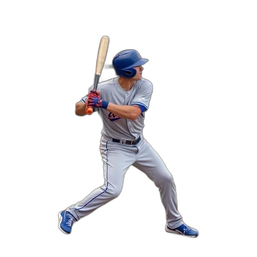 weapon, photorealistic, pixel art, baseball, player, middle, swing, holding transparent PNG cut-out