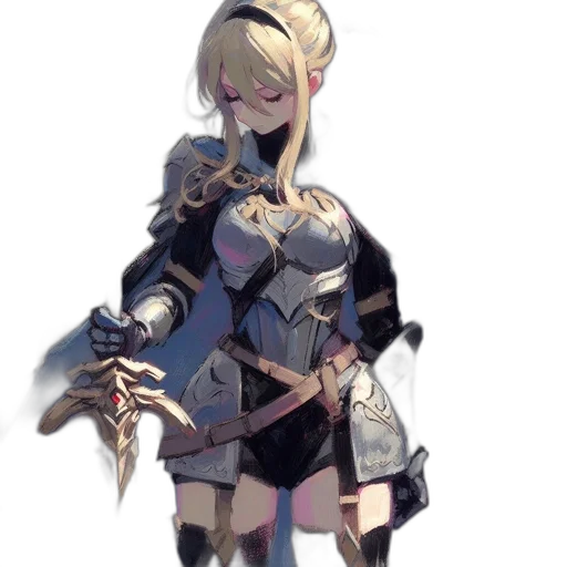 sword, staff, weapon, dress, concept art, fantasy art, pixel art, anime transparent PNG cut-out