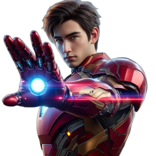 weapon, robot, face, concept art, comic book art, 3d render, photorealistic, young transparent PNG cut-out