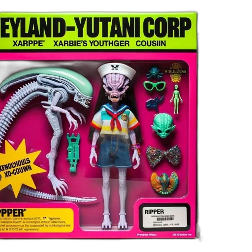 creature, concept art, packaging, blue, alien, figurine, weyland-yutani, corp transparent PNG cut-out