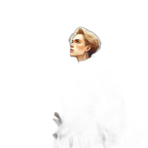 face, creature, hair, jacket transparent PNG cut-out