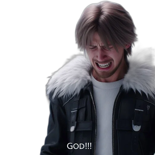 jacket, hair, anime, emotionally, distressed, man, brown, wearing transparent PNG cut-out
