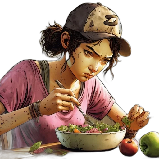 food, jewelry, face, concept art, photorealistic, comic book art, fantasy art, woman transparent PNG cut-out