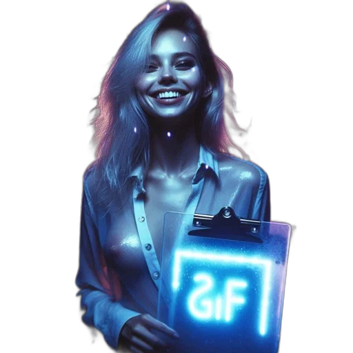 face, jacket, staff, fantasy art, vaporwave, concept art, cyberpunk, neon lights transparent PNG cut-out