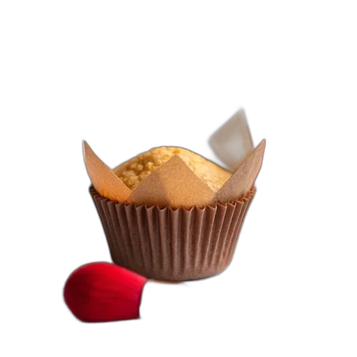 food, hat, crown, 3d render, brown, paper, cupcake, holder transparent PNG cut-out
