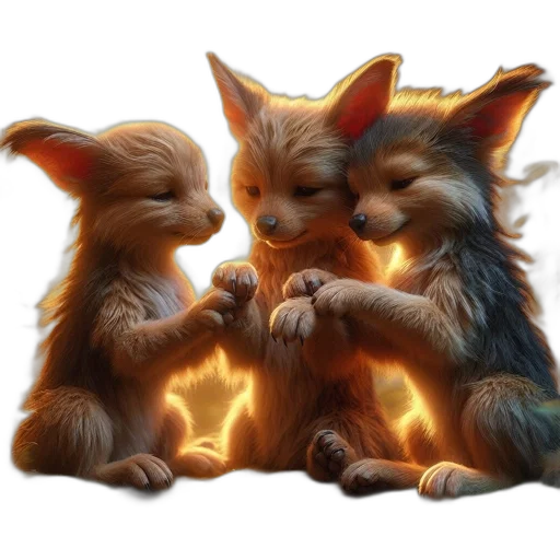 animal, fantasy art, concept art, photorealistic, 3d render, fire, three, animated transparent PNG cut-out