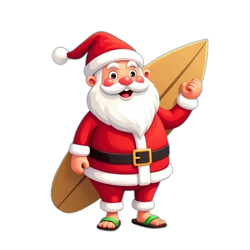staff, 3d render, cartoon, character, santa, claus, standing, sandy transparent PNG cut-out