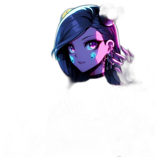 face, mask, staff, crown, anime, concept art, vaporwave, pixel art transparent PNG cut-out