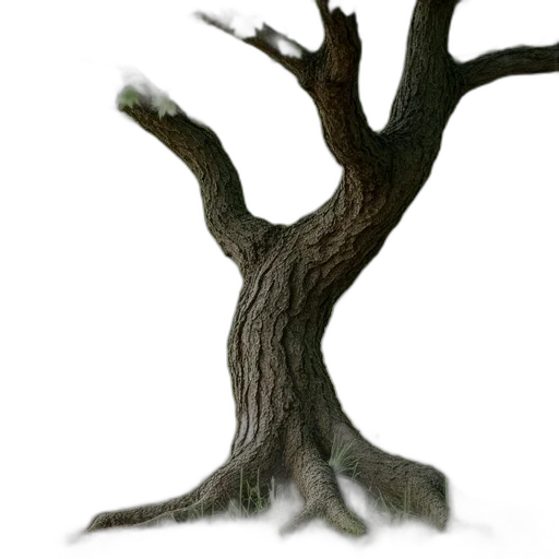 tree, creature, hair, staff, 3d render, photorealistic, concept art, fantasy art transparent PNG cut-out