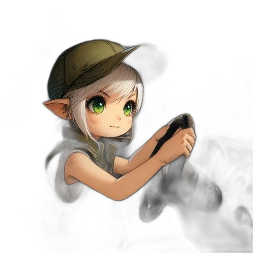 staff, weapon, hat, dragon, fantasy art, concept art, anime, watercolor transparent PNG cut-out