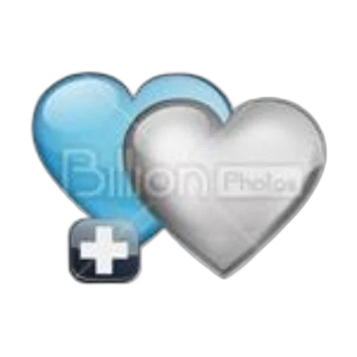 pixel art, blue, heart, silver, medical, cross, symbol, between transparent PNG cut-out