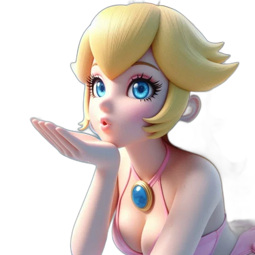 dress, 3d render, concept art, fantasy art, anime, pastel, blonde, princess transparent PNG cut-out