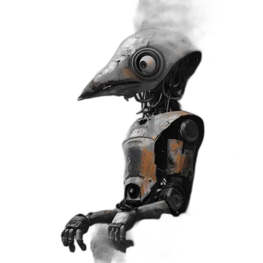 robot, staff, creature, animal, concept art, 3d render, fantasy art, cyberpunk transparent PNG cut-out