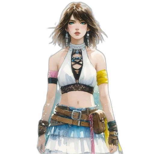 dress, concept art, fantasy art, cyberpunk, comic book art, pastel, colorful, blue transparent PNG cut-out