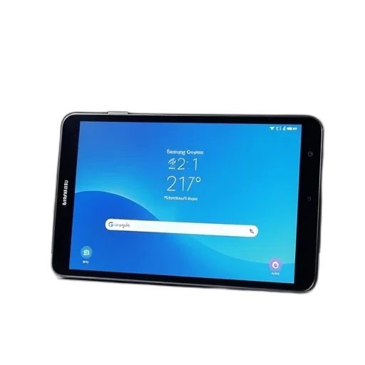 samsung, tablet, blue, screen, displaying, time, weather, google transparent PNG cut-out