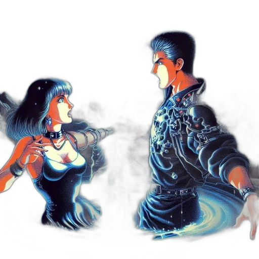 fantasy art, concept art, comic book art, 3d render, fog, fire, underwater, night transparent PNG cut-out