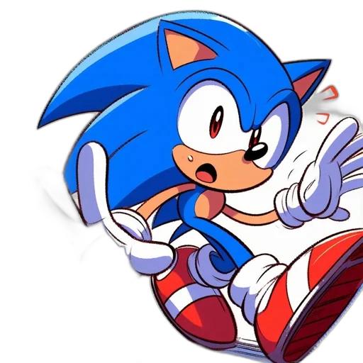 concept art, pixel art, cartoon, comic book art, blue, image, features, sonic transparent PNG cut-out