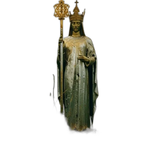 crown, staff, dress, jewelry, concept art, photorealistic, oil painting, 3d render transparent PNG cut-out